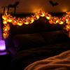 Marigold Decorations for Day of The Dead Flower String Lights, Artificial Cempasuchil Decorative Lamps, Halloween Party Supplies Warm LED Lights