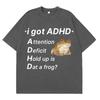 ADHD Лягушка Аутизм Смешной Мем Футболка Мужская Женская Модная Одежда Хлопок Короткий Рукав Харадзюку Футболки Повседневные Хип-хоп Футболки