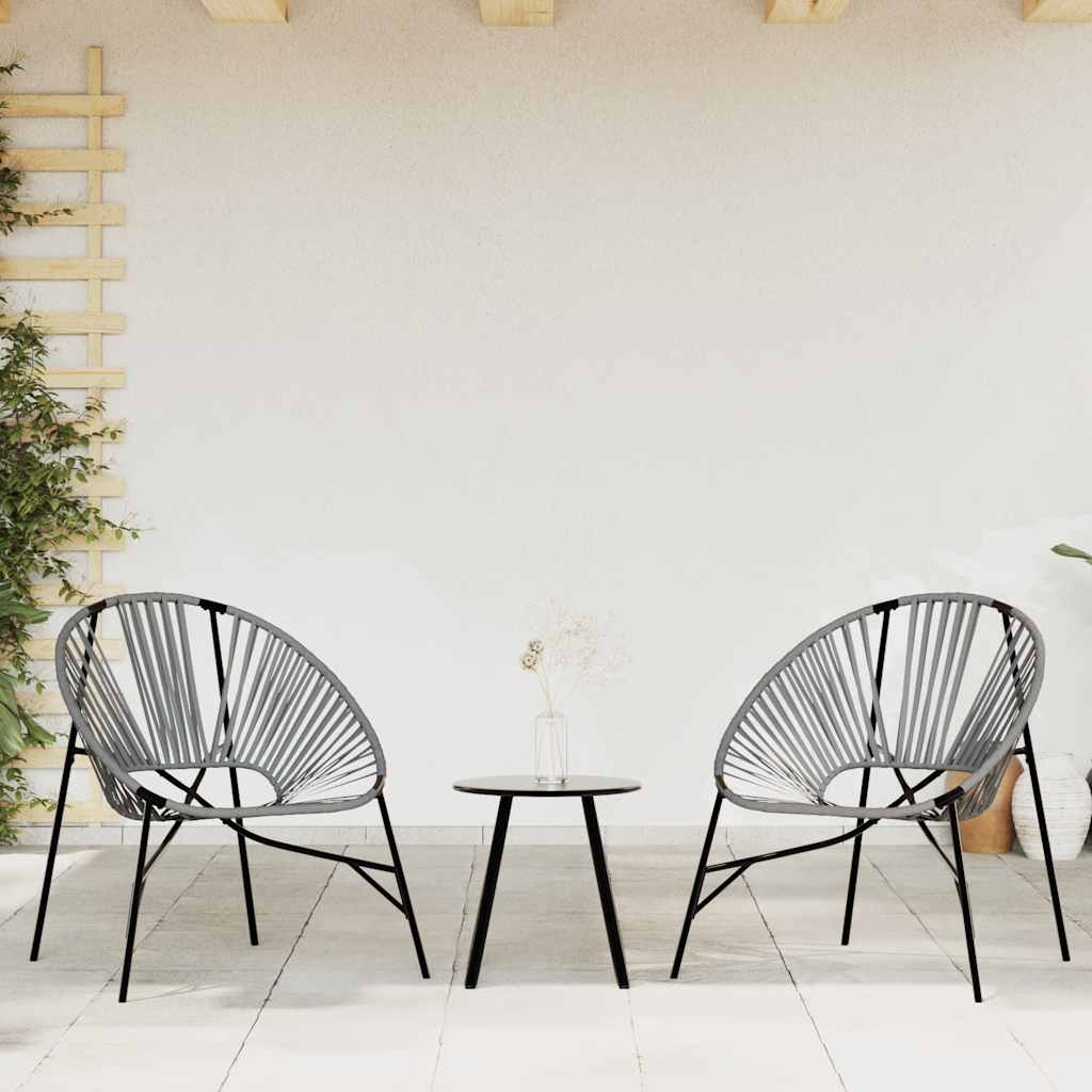 Egg shaped Garden Chair in Black and Light Grey Poly Rattan