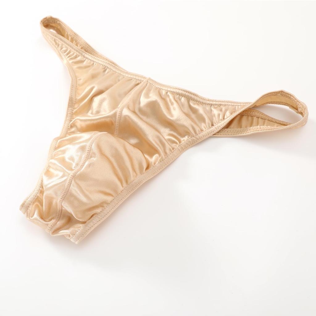 MIERSIDE Шелковистые Сатиновые Глянцевые Сексуальные Брифы Мужское Нижнее Белье из 4 предметов, Т-образная спинка, Мужское (Размер M, 0806-1)