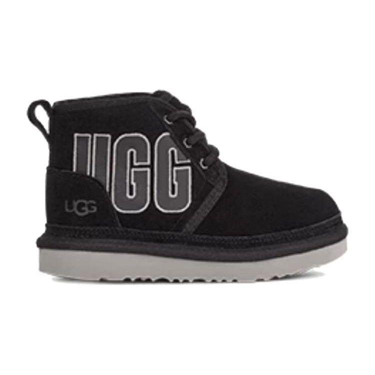 UGG Neumel Graphic Boot Black Grey Suede (Kids) Kids Sneakers 1130787K-BGSD