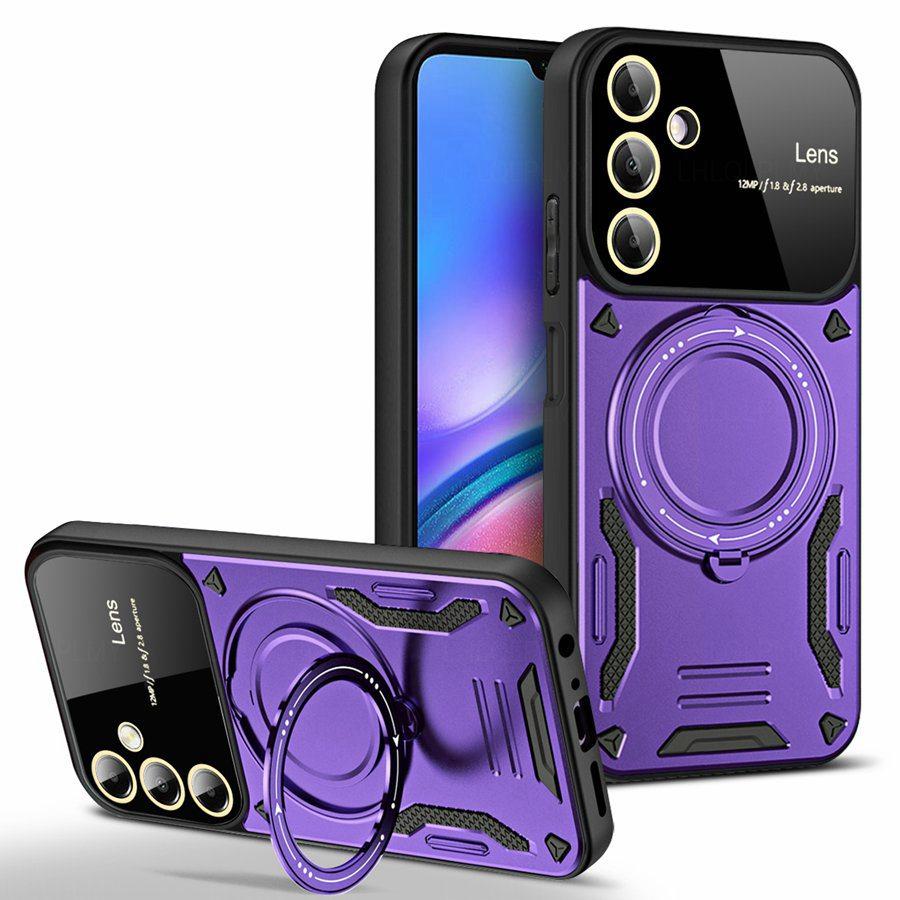 Вращающийся кронштейн большой объектив защитный чехол для Samsung Galaxy A54 A34 A14 5G A26 A13 A23 A15 A25 A16 A36 A35 A56 A33 A52 A53 A55 A32 бронированный чехол