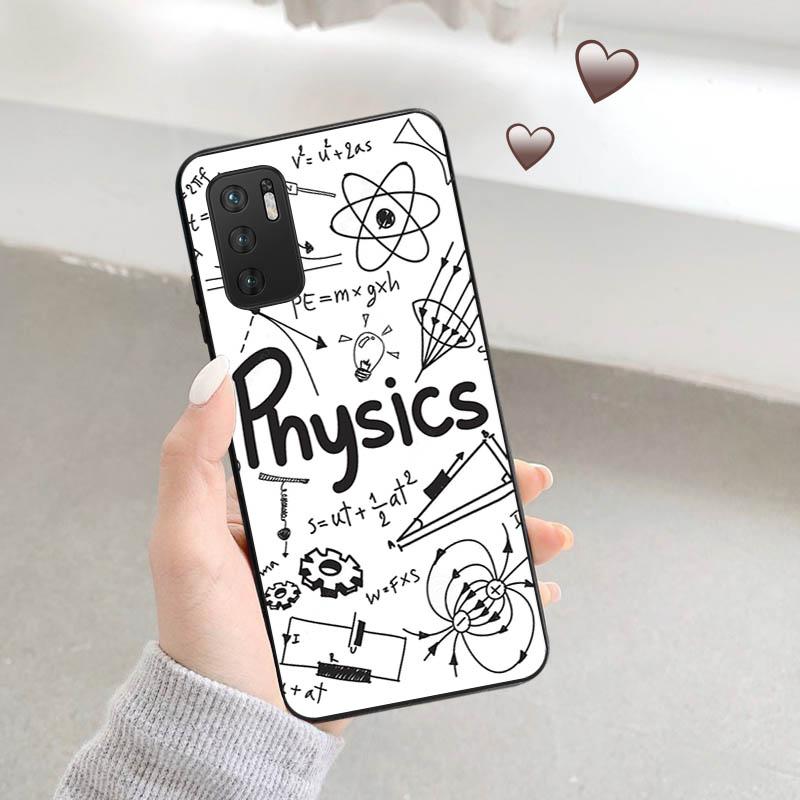 Чехол для телефона Xiaomi Redmi Note 11 9 10 Pro Max 5G 8T 9T 9s 7 9C 7a 9A 8 8A с физикой, наукой, математикой, формулой, ТПУ, черный чехол