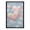 Pink Hearts On Clouds Pink Hearts On Clouds, 40X50 Cm, Gold Aluminum Frame, 230 Gsm Matte Paper