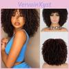 Merisihair Кудрявые Коричневые Волосы Короткая Афро Кудрявая Парик С Челкой Градиентные Волосы Для Афро Женщин Синтетический Омбре Парик Для Косплея