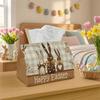 1pc Scandinavian Folk Vintage Easter Tissue Box Cover, Bunny Pattern, Ideal for Living Room and Dining Room Decor, Kitchen, Bathroom, Bedroom, Bathroo