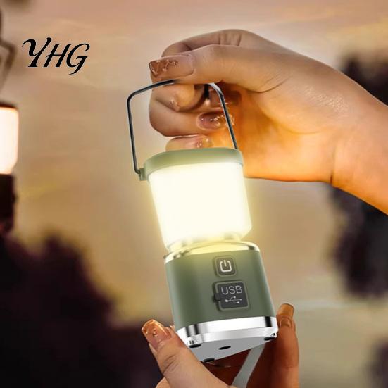 Emergency Camp Light Camping with 4 Lighting Modes, USB-C Rechargeable Portable Tent Lamp, Stepless Dimming LED Lantern for Outdoor Hiking Waterproof