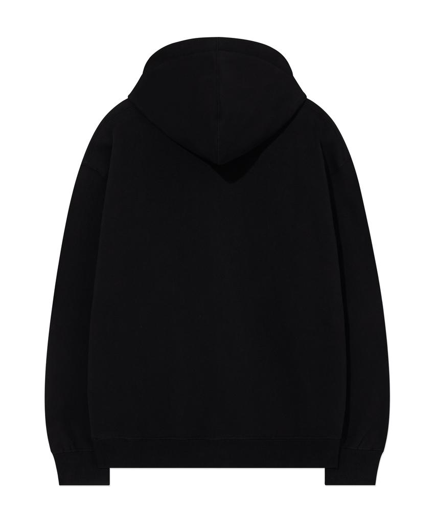 Covernat Small Logo Fleece Zip-Up Hoodie Black