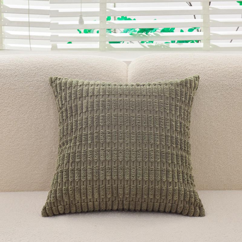 Наволочка из однотонного вельвета в полоску – жаккардовая квадратная наволочка для диванной подушки без вставки