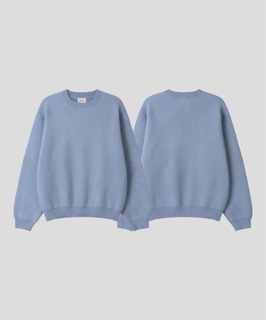 BLACK MOMENT Hairy Soft Knit [Sky Blue]