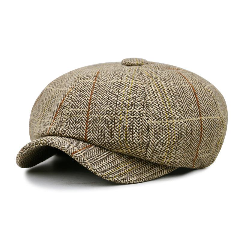 NEWSBOY кепка для мужчин елочка хаки женская британский стиль берет весенний восьмиугольный винтажный регулируемый клетчатые шляпы и кепки