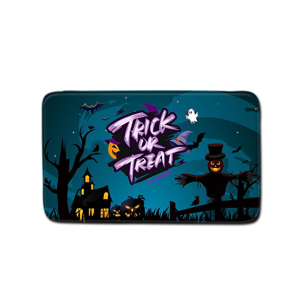 Halloween Shower Curtain Floor Mat Combination Four-Piece Set Bathroom Toilet Carpet Shower Room Foot Mat