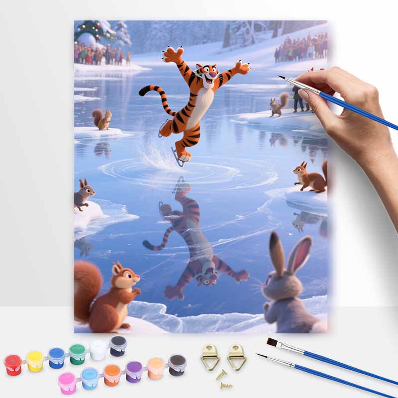 Disney Набор для рисования маслом арт-набор тигр катание на коньках зима ручная работа сделай сам домашние украшения