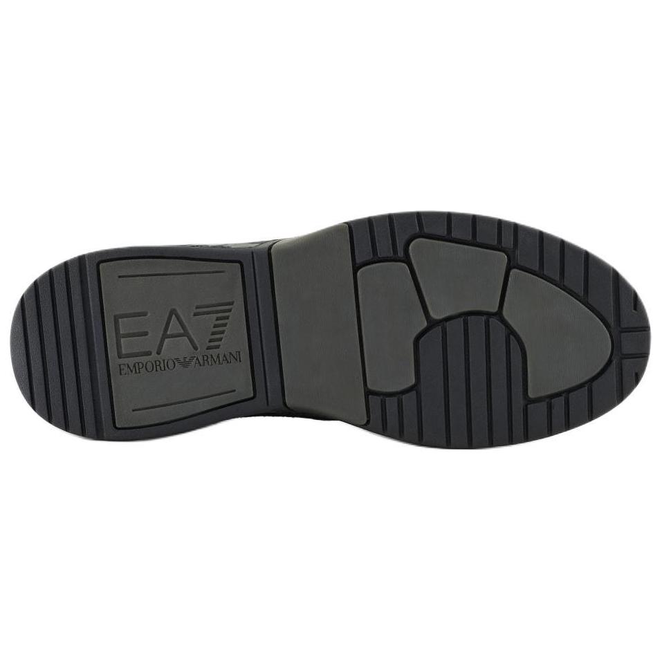 Emporio Armani EA7 Кожаные Низкие Кроссовки на Шнуровке с Круглым Носком Мужские кроссовки Черный X8X187XK402M701
