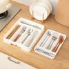 4/5 Compartments Cutlery Organizer Daily Drawer Divider Tray Rectangle Easy Clean Home Kitchen Spoon Fork Separation Box
