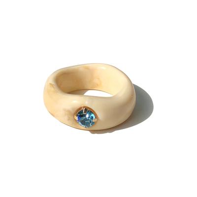 HangZhi 2020 New Japan Unique Chunky Colorful Rhinestones Transparent Acrylic Plastic Ring for Women Girls Party Jewelry