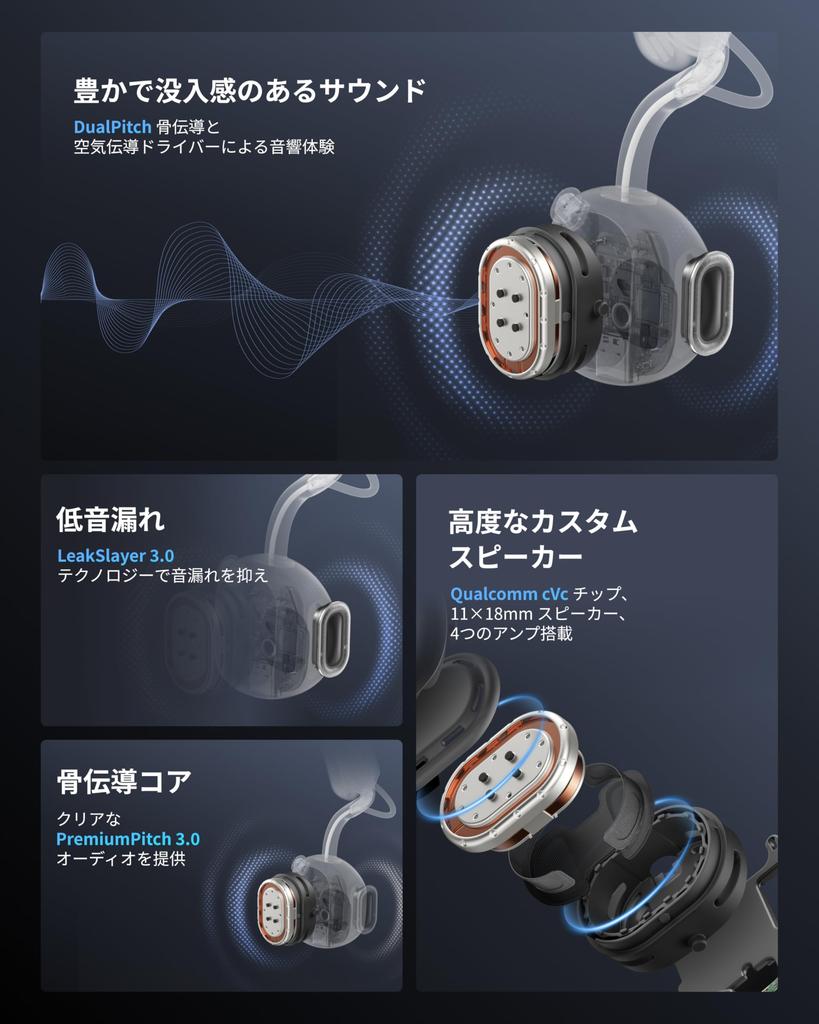Shokz OpenMeet UC Business Earphones with Bone Conduction Air Wireless Bluetooth Open Ear Does Not Block Your Automatic Pairing Includes Clear Call 15