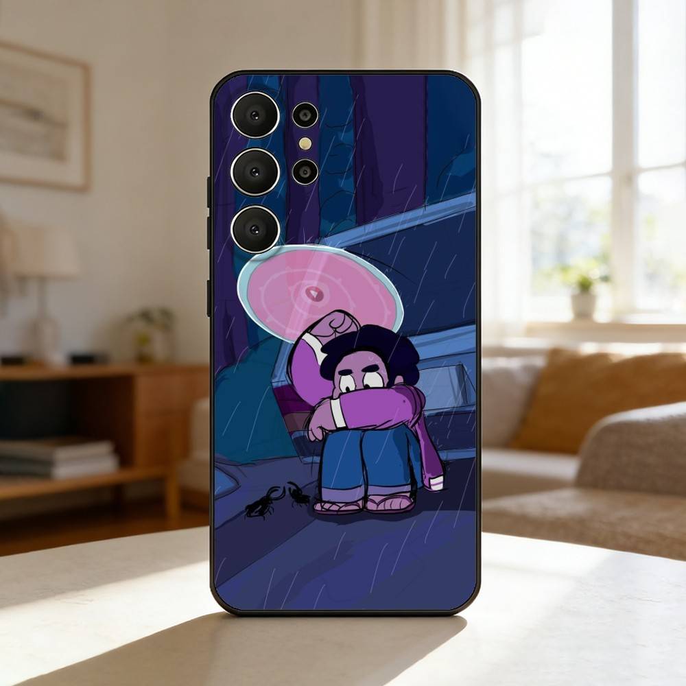 Мультяшный Чехол Для Телефона Стивен Вселенная Аниме Для Samsung S26,S25,24,23,22,30,21,10,9,Ultra,Plus,Lite, Черный Мягкий Чехол
