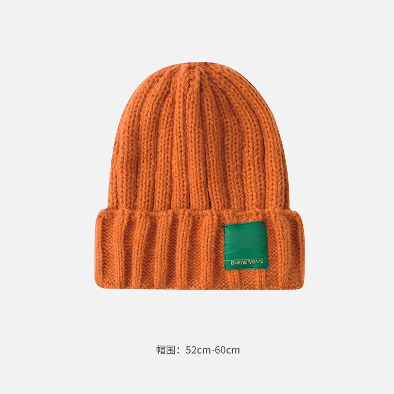Корейская версия прямой вязаной шапки из дынной кожуры, дети показывают свои лица, молодые студенты, осенне-зимняя универсальная модная теплая шерстяная шапка пара