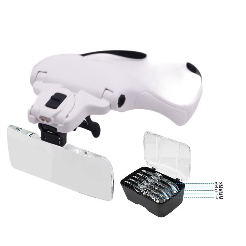 Увеличительное стекло со светодиодной подсветкой, лупа для ювелирных часов, яркая лупа с 5 линзами