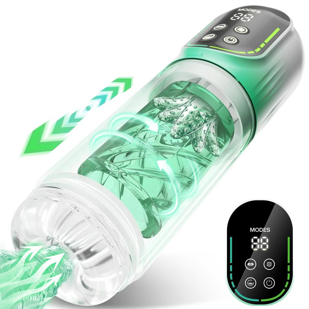 Men Penis Exercise Device Vacuum Penis Pump Adult Blowjob Sex Toys 7-Mode Male Suction Rotation Automatic Telescopic Masturbator