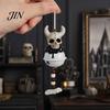 Durable Halloween Ornament Jingle Bell Ornament, Gothic Bull Skull/Angel Wings Hanging Decoration for Tree, Party Home Decor Seasonal
