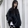Толстовки без шляпы Harajuku BF Style Черные хип-хоп Шикарные толстовки для подростков Осенние модные универсальные повседневные простые женские уличные одежды Новинка
