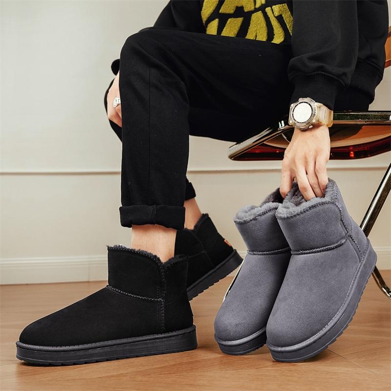 TUINANLE Нескользящие Толстые Плюшевые Снежные Ботинки Женские Платформа Мех Зимние Ботинки Мужские Слипоны Теплые Хлопковые Подкладные Ботинки Женские
