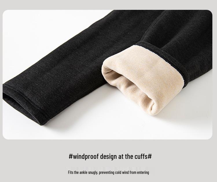 Мужские толстые флисовые брюки из шерсти, хлопка и кашемира, слим-фит - Очень теплые зимние наколенники
