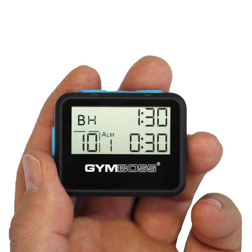 Таймер интервалов и секундомер Gymboss - Черный/Синий с мягким покрытием