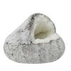 Fluffy Cat Bed Cave Self Warming Plush Hooded Dog Tent Cozy Puppy Bed  Indoor