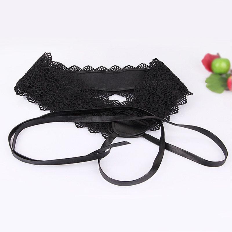 Women's Wide Lace Belt Adjustable Bow Woven Boho Style Black