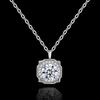 S925 Silver Imitation Moissanite Harry Baguette Pendant Necklace for Women