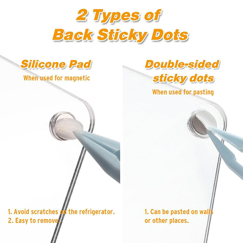 1/6Pcs Transparent Acrylic Photo Frames Universal Double Sided Magnetic Picture Frame Wall Mount for Home Decor Living Room Display Hold Family Photos