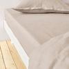 Fitted Sheet - Linen Blend - Beige - 140x190+30 Cm - Extra Deep - Made In Europe
