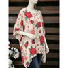 Women's plus Size round Neck Bat Sleeve Loose Top Casual Pullover Irregular Hem Weight Flattering Fashionable Cover up