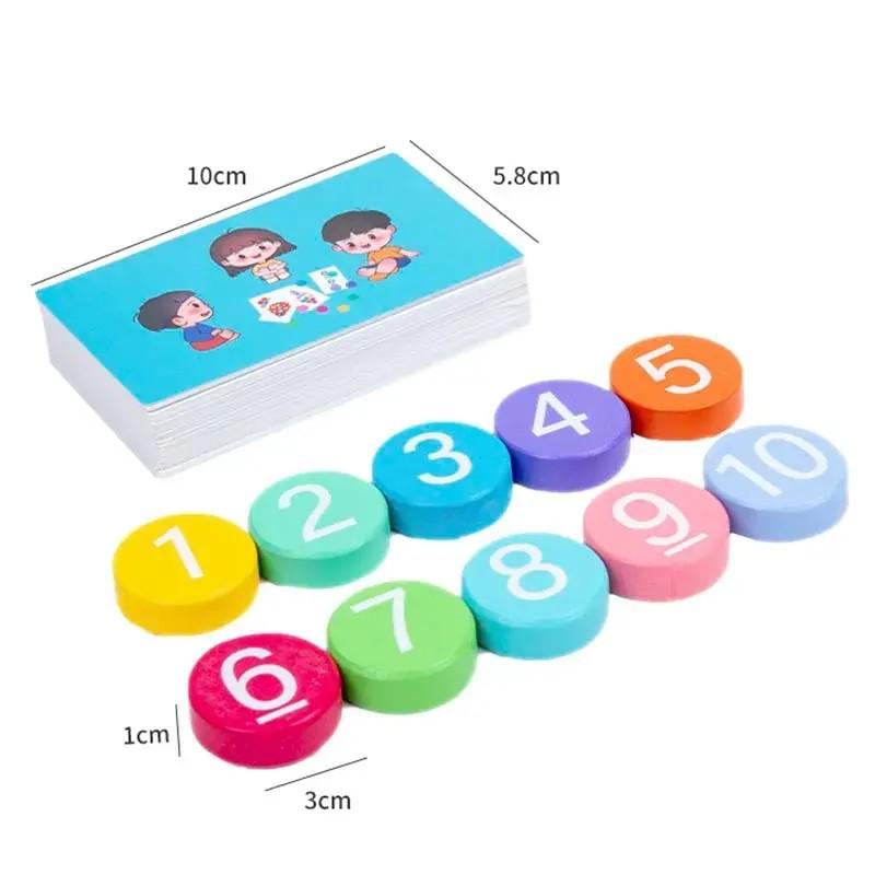 Children's Math Learning Game Number Cards Montessori Wooden Addition And Subtraction Practice Arithmetic Logical Thinking