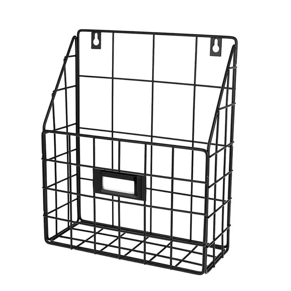 Metal Mesh Magazine File Holder Easy To Install Foyer Storage Shelf Hanging Document Rack  Office