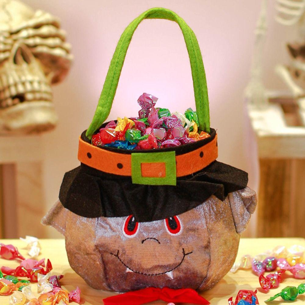 Storage Bucket Trick or Treat Bag Gifts Pouch Pumpkin Bag Halloween Candy Drawstring Bag Kids