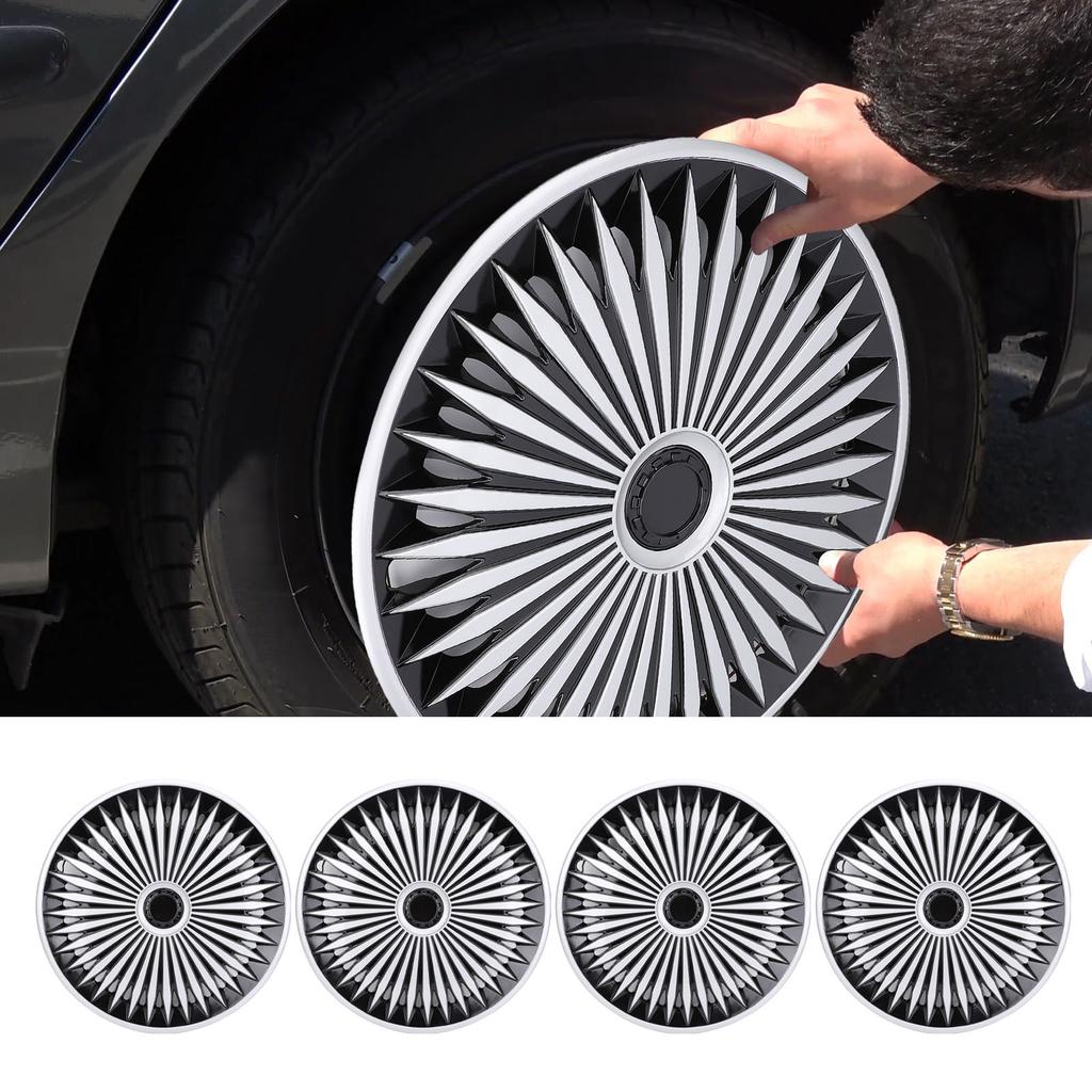 4 Pcs 17in Hub  Stylish Look Wear Proof ABS   Fit   R17 Wheel   Cover for Most Cars Truck SUV