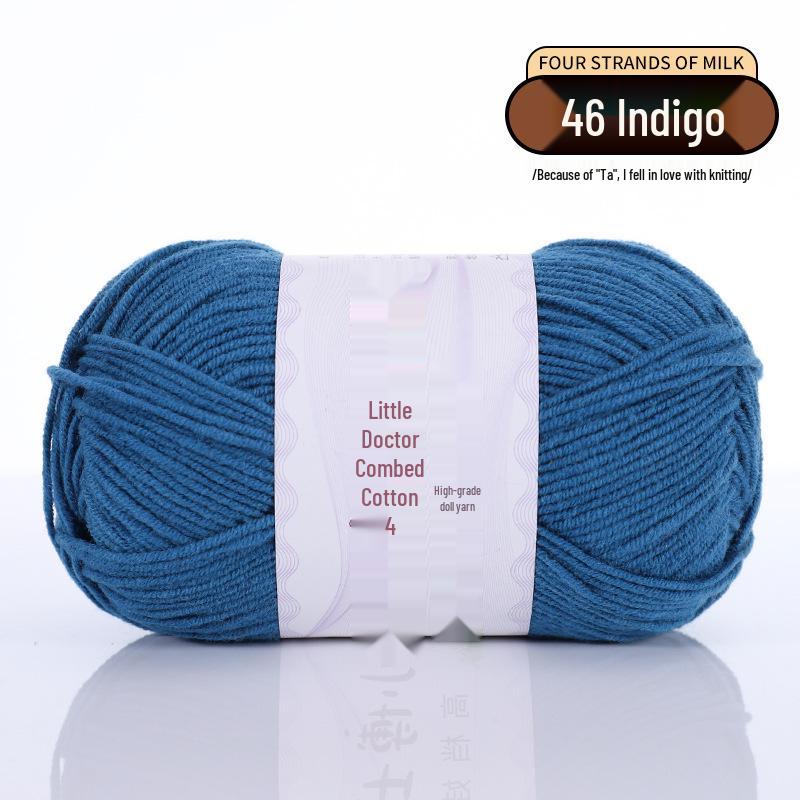 40 г 4-слойной гребенчатой молочной хлопковой пряжи - Little Doctor, средней толщины для проектов вязания своими руками: Куклы, Подушки, Одеяла