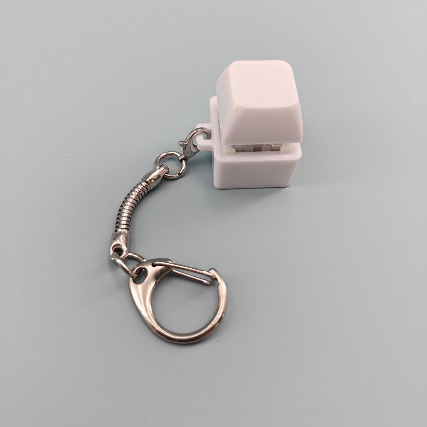 White Key Press Button Decompression Toy Keychain