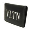 Used 8901 VLTN Logo Card Holder 2Y2P0576LVN 7946 Smooth Calfskin White Pass Case/Business Card Holder/Pass Case Black
