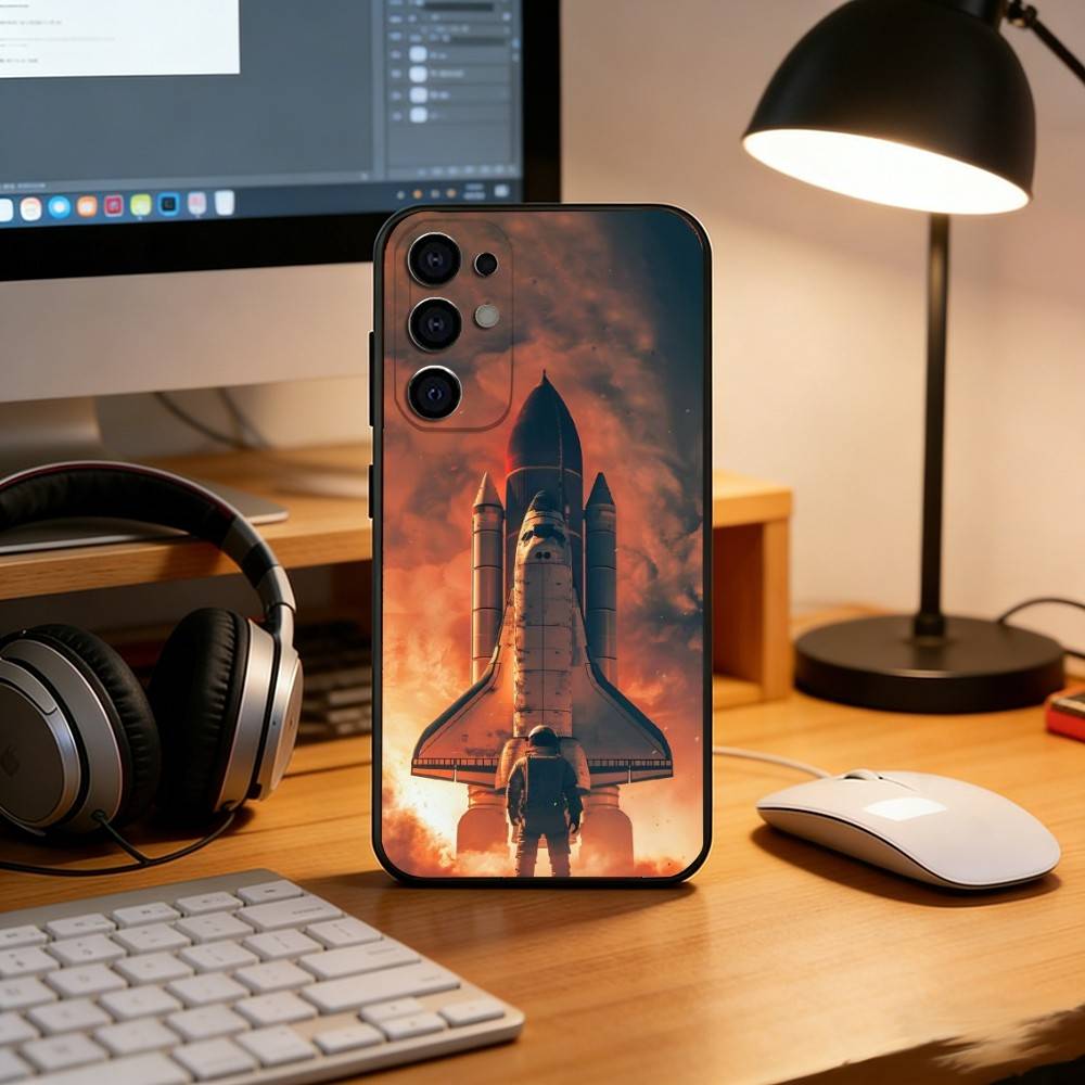 R-rocket Phone Case For Samsung S25,S24,S21,S22,S23,S30,Ultra,S20,Plus,Fe,Lite,Note,10,Black Cover