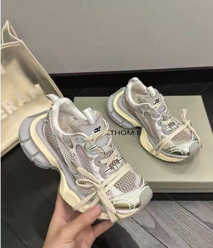 Европейская станция Кожаные папины кроссовки Повседневные спортивные 2025 Новая мода Сетчатые дышащие Платформа Повседневные спортивные кроссовки