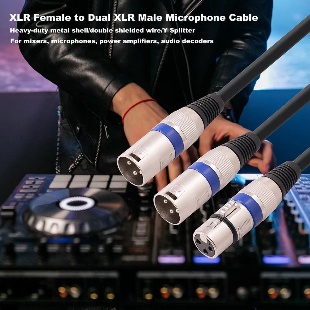 3-контактный XLR гнездо на двойной XLR штекер кабель 50см 3-контактный XLR кабель Аксессуары для снижения шума для усилителя микрофона динамика