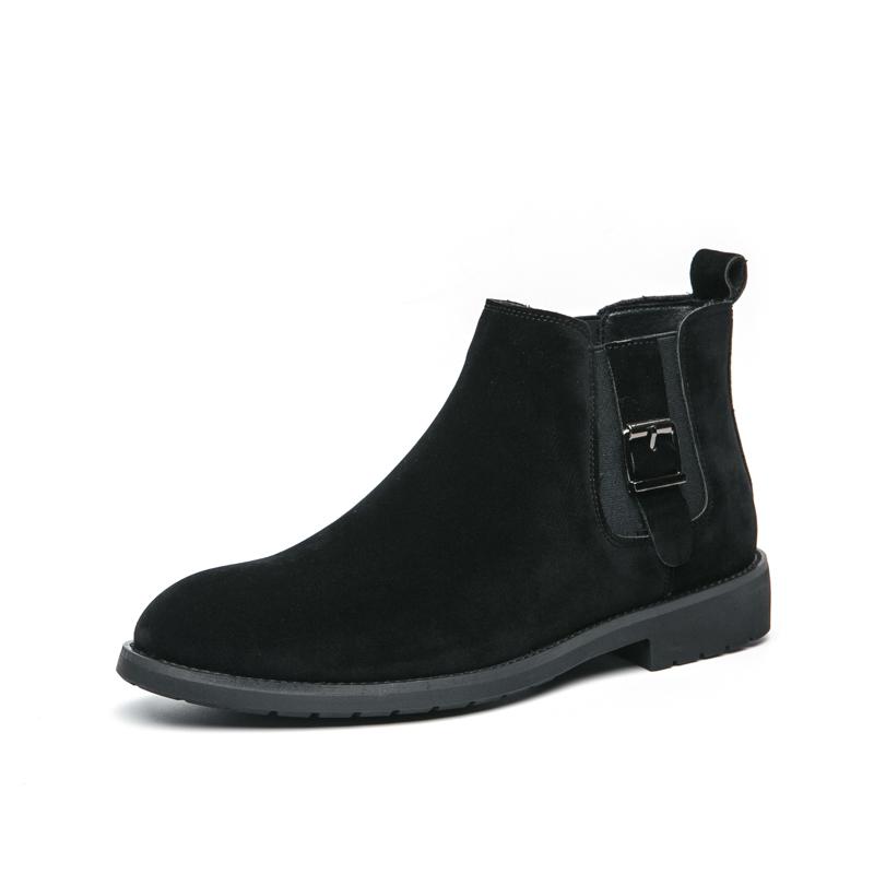 Fashion Casual British Style Short Boots Side Zipper Mens High-Top Shoes Classic Retro Genuine Leather Male Chelsea Ankle Boots