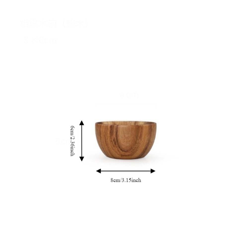 Round Large Wooden Natural Acacia Wood Household Container Tableware Ramen Bowls Bowl Wooden Bowl