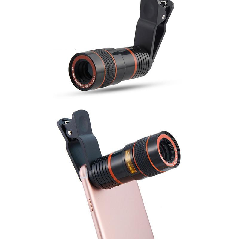 8-кратный длиннофокусный объектив для мобильного телефона 8-кратный HD-зум монокулярный объектив для камеры телефона внешний зажим для телефона телескоп