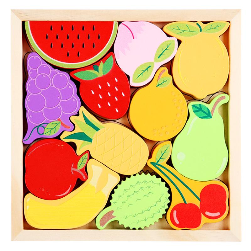3D Animal & Fruit Pegboard Jigsaw Puzzle for Kids